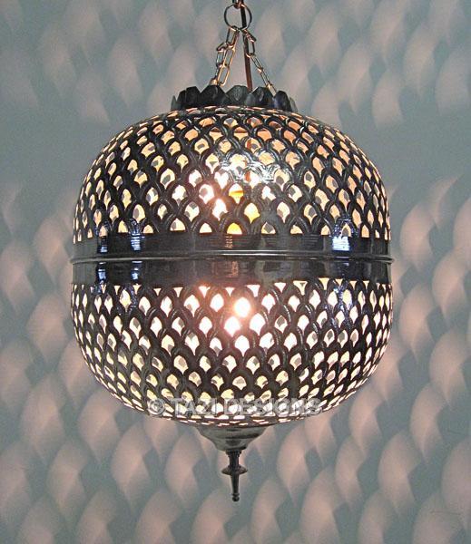 moroccan silver hanging lantern by TAZI DESIGNS 